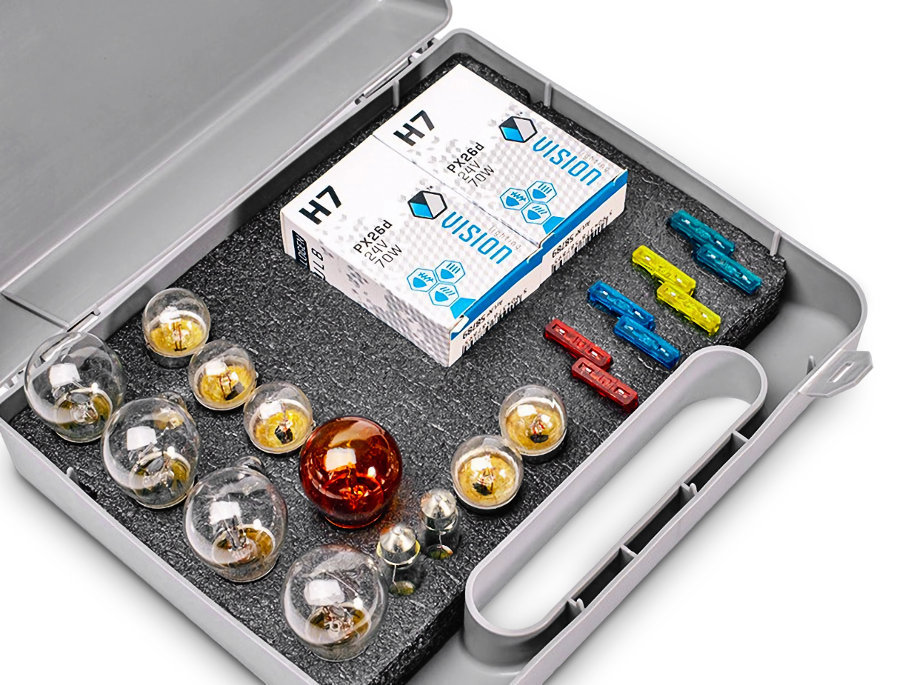 ZASOBNIK ŻARÓWEK VISION 2X H7 24V 70W + 22 ELEMENTY TIR CIĘŻARÓWKA ŻARÓWKI