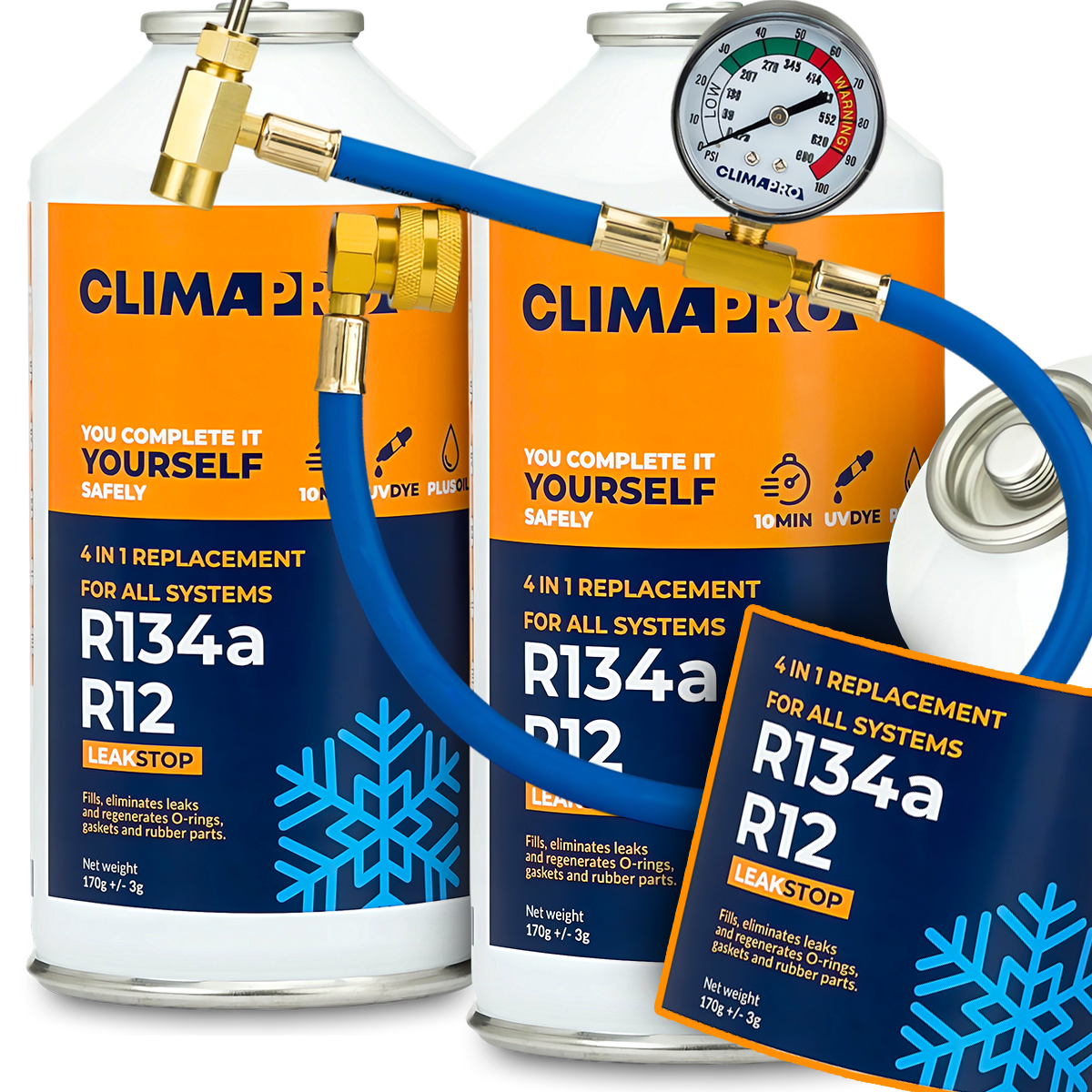 GAZ NABIJANIA KLIMATYZACJI AUT Z R134a CZYNNIK USZCZELNIACZ 4w1 + WĄŻ