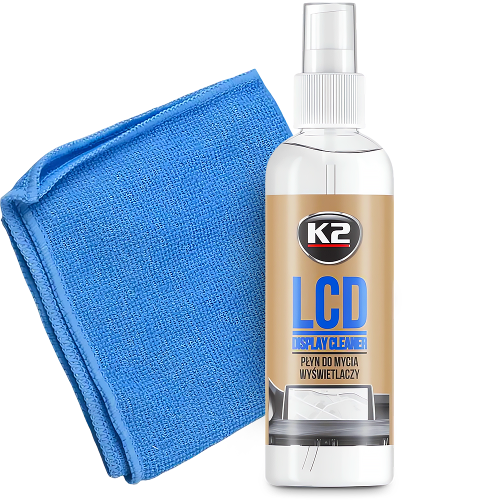 K2 LCD PŁYN DO CZYSZCZENIA EKRANÓW MATRYC LCD LED GPS OLED + MIKROFIBRA
