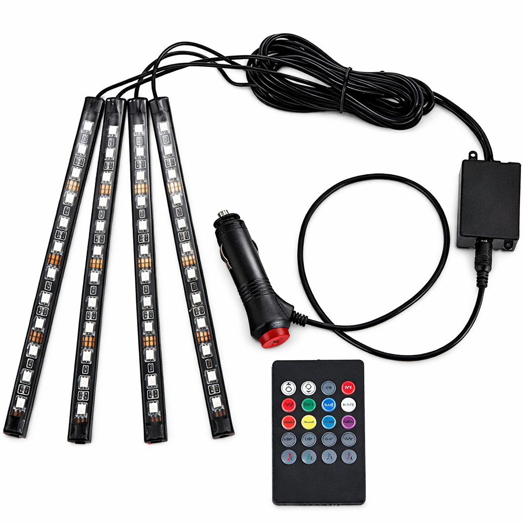 TAŚMA LED do Samochodu PRO LEDY RGB Oświetlenie wnętrza samochodu PILOT