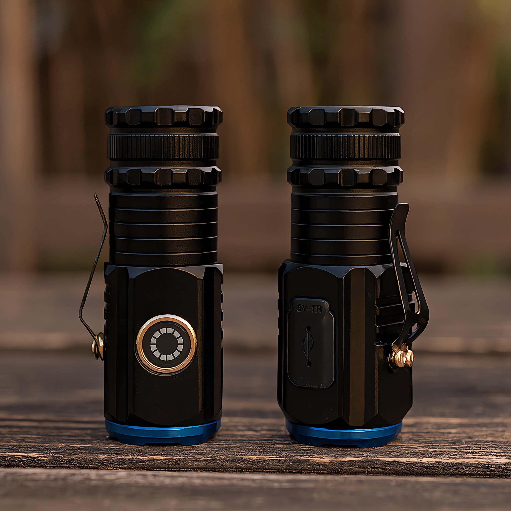 LATARKA TAKTYCZNA LED AKUMULATOROWA USB KLIPS MAGNES MOCNA DIODA 5 TRYBÓW