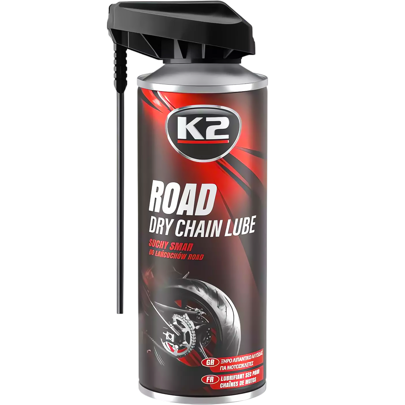 K2 ROAD SUCHY SMAR DO ŁAŃCUCHÓW 400ML + CHAIN CLEANER ZMYWACZ + K2 SZCZOTKA