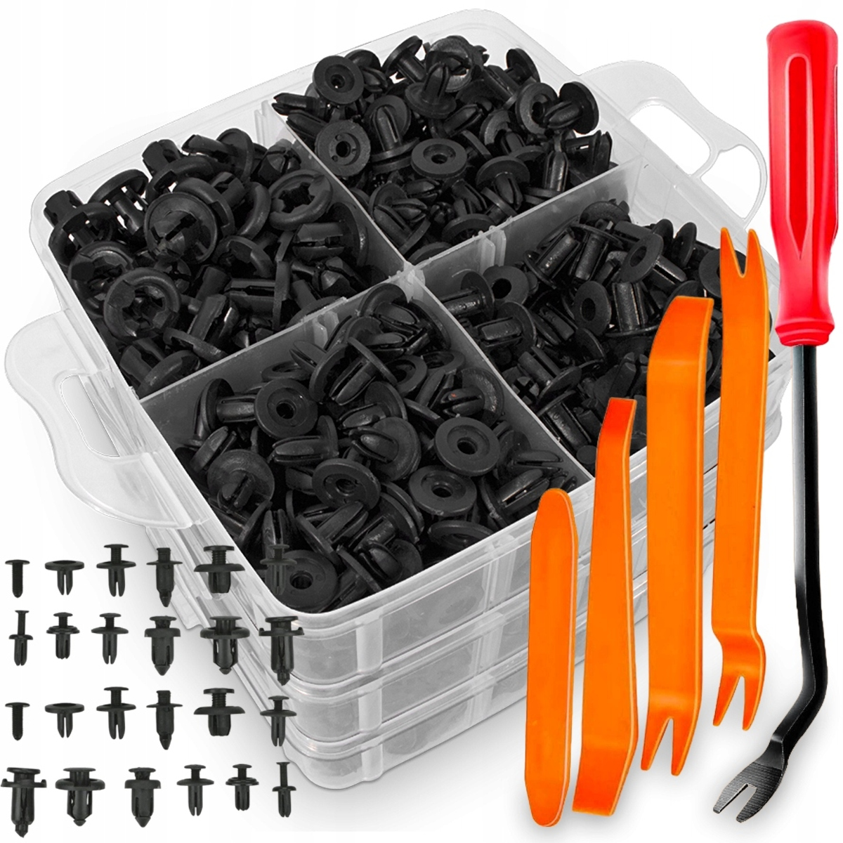 ZESTAW SPINKI KOŁKI SAMOCHODOWE 620 SZT + ŚCIĄGACZ