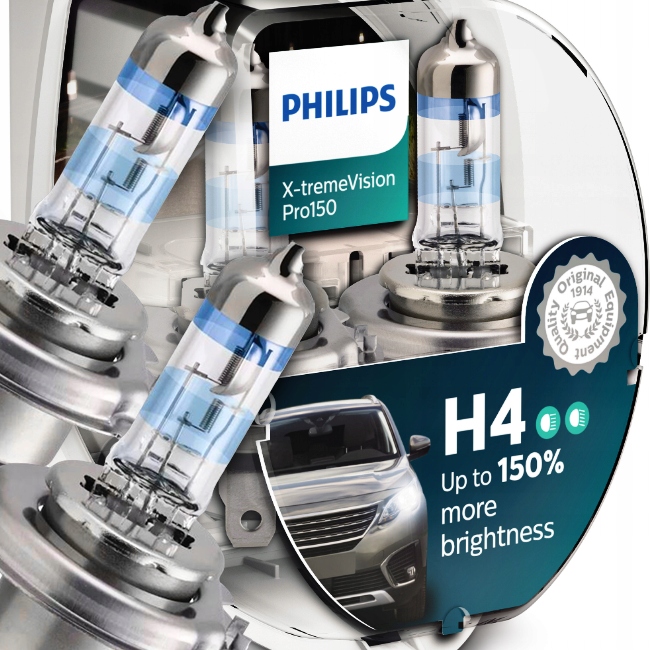 Żarówki H4 Philips X-Treme Vision Pro150 + 150 %