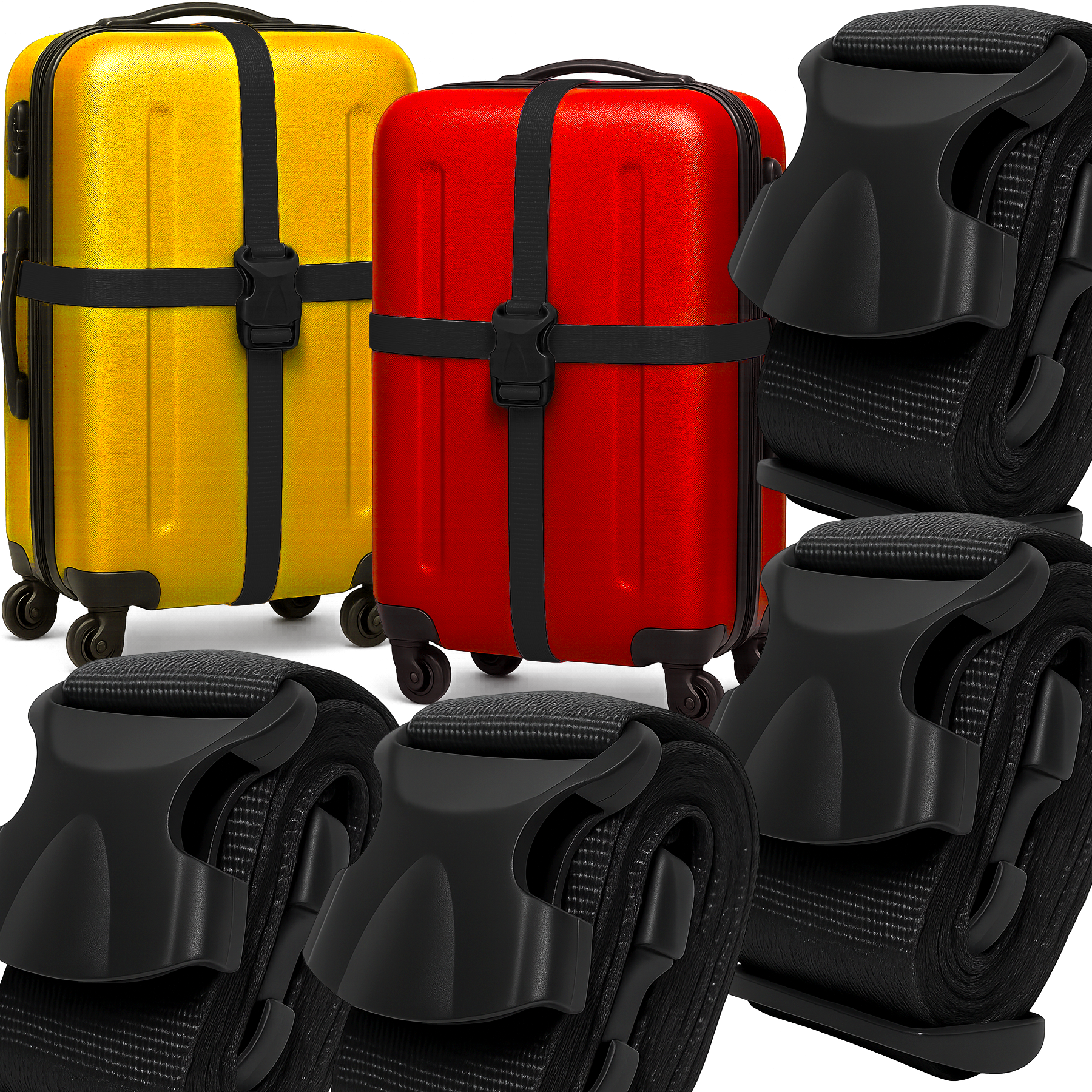 4X PAS ZABEZPIECZAJĄCY DO WALIZKI TORBY BAGAŻU MOCNY PASEK SPINAJĄCY BAGAŻ