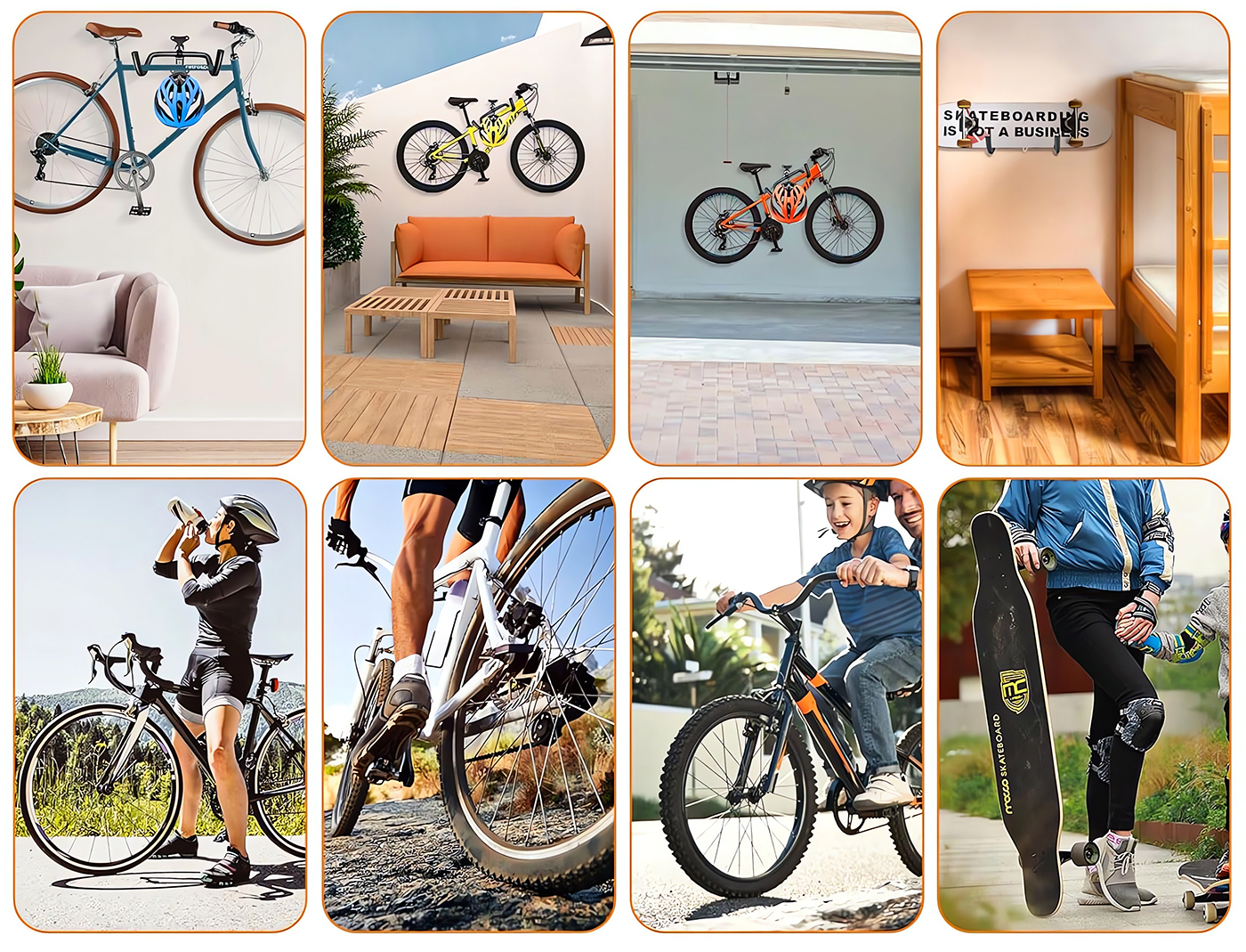 Wieszak Rowerowy Ścienny Uchwyt Składany Stalowy Na Rower do 40kg Hak