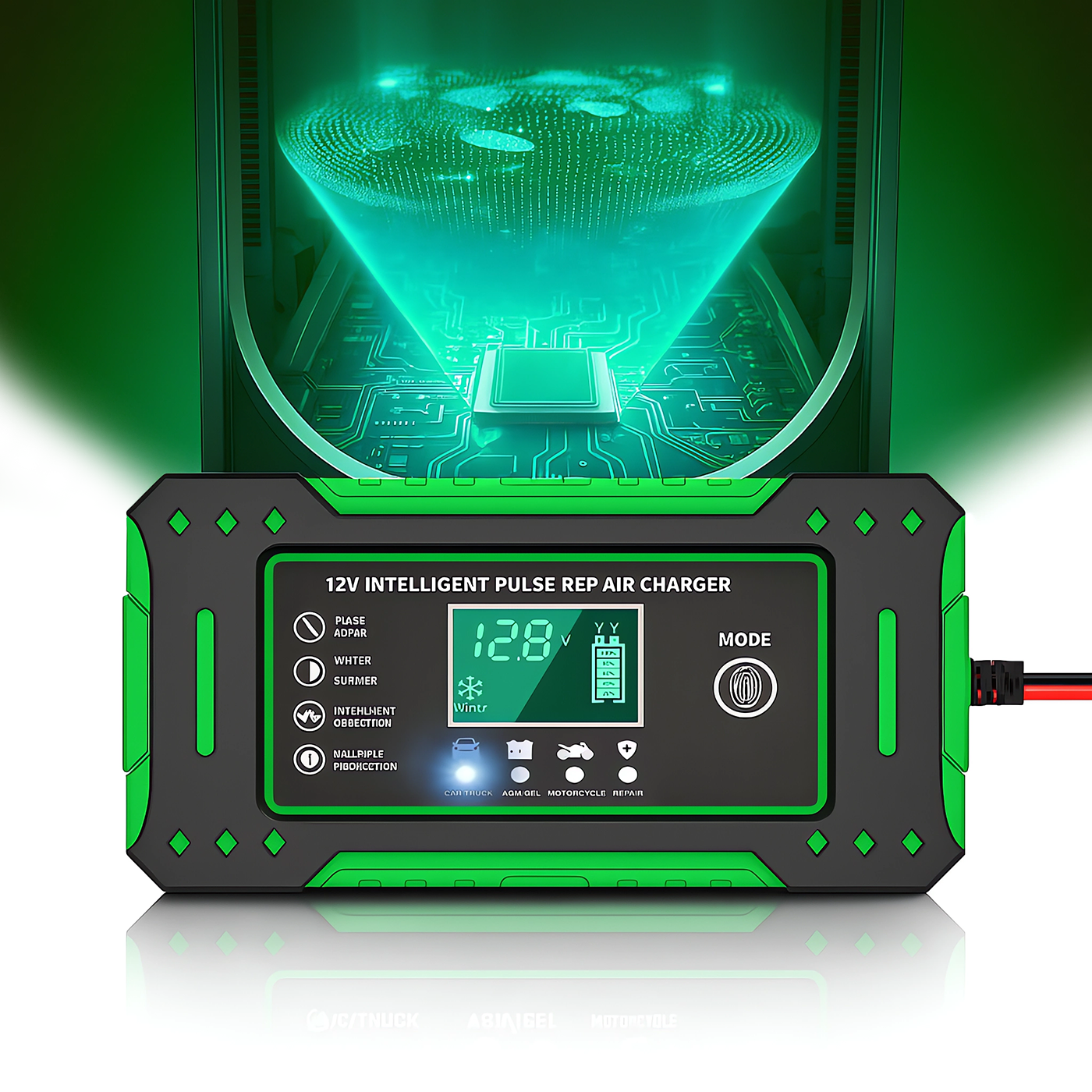 Prostownik SAMOCHODOWY AUTOMATYCZNY Z FUNKCJĄ NAPRAWY AKUMULATORÓW 12V 24V