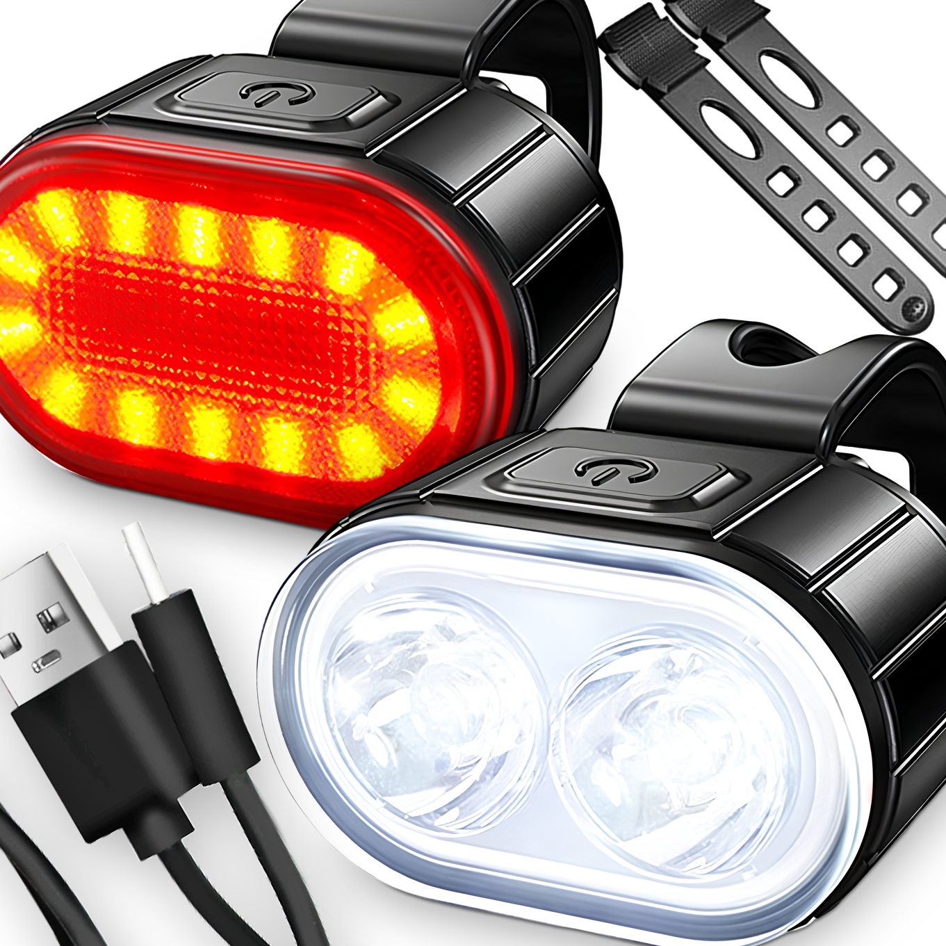 Oświetlenie rowerowe ŚWIATŁO TYLNE PRZEDNIE LAMPA MOC 800 lm akumulator