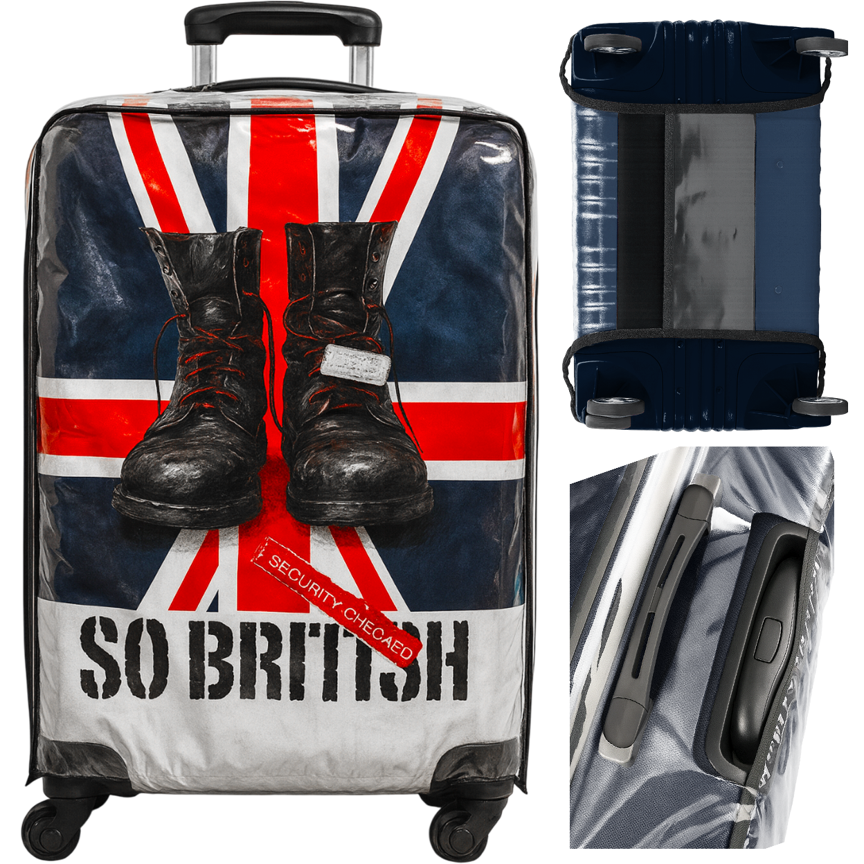 POKROWIEC OCHRONNY NA ŚREDNIĄ WALIZKĘ PODRÓŻNĄ ETUI BAGAŻ PRZEŹROCZYSTY