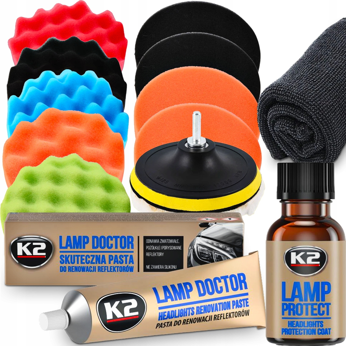 K2 ZESTAW DO REGENERACJI LAMP GĄBKI POLERSKIE