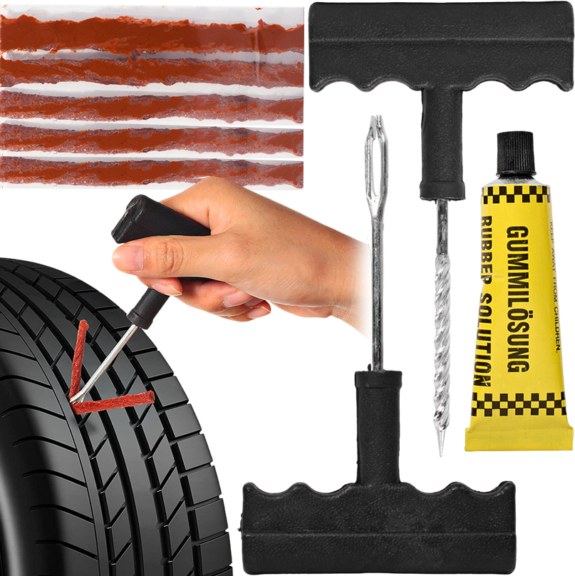 GAŚNICA 1KG APTECZKA TORBA K2 TIRE TRÓJKĄT RĘKAWICE ZESTAW DO NAPRAWY OPON