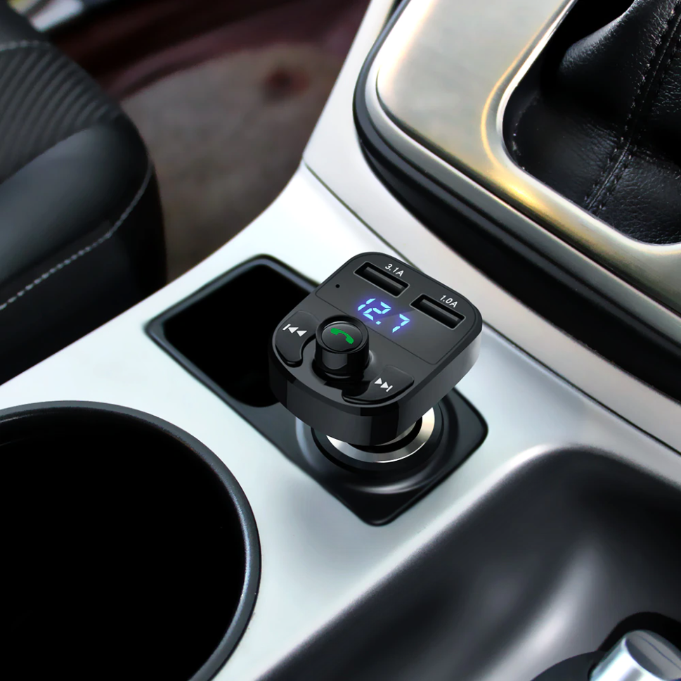 TRANSMITER BLUETOOTH FM MP3 ŁADOWARKA ODTWARZACZ 2X USB AUDIO BT