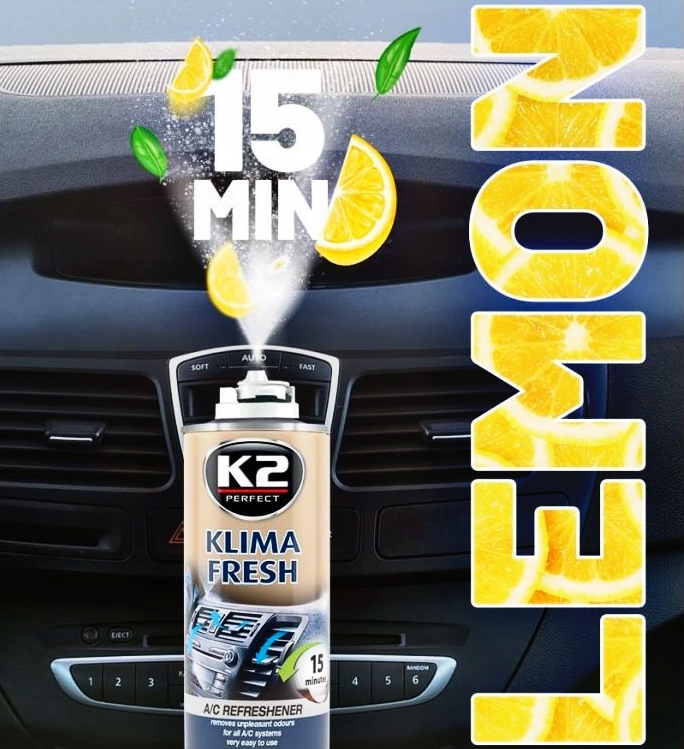 K2 KLIMA FRESH ODGRZYBIACZ KLIMATYZACJI LEMON ŚRODEK DO DEZYNFEKCJI