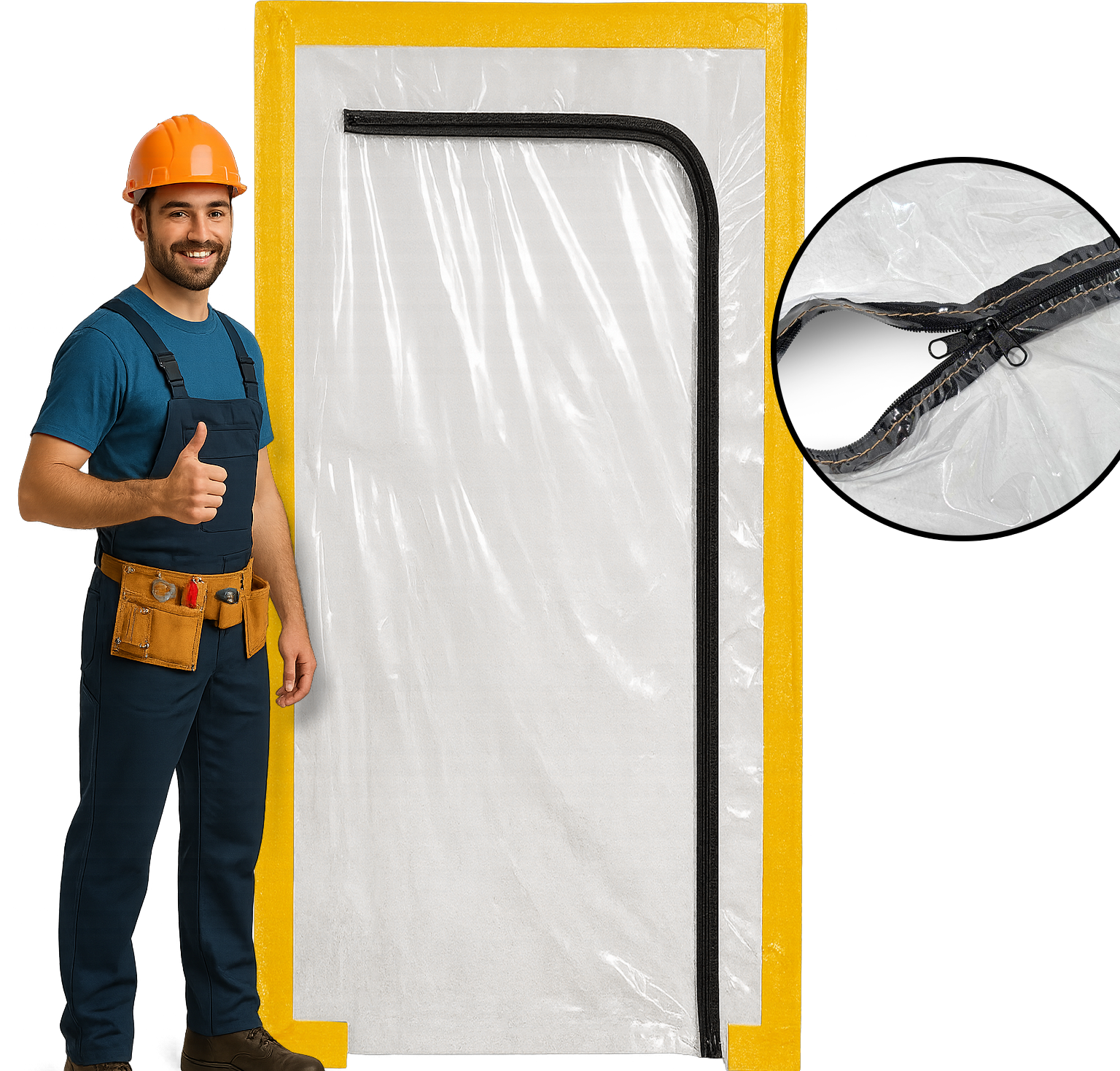 DRZWI REMONTOWE BUDOWLANE KURTYNA PRZECIWPYŁOWA Z ZAMKIEM FOLIA REMONT