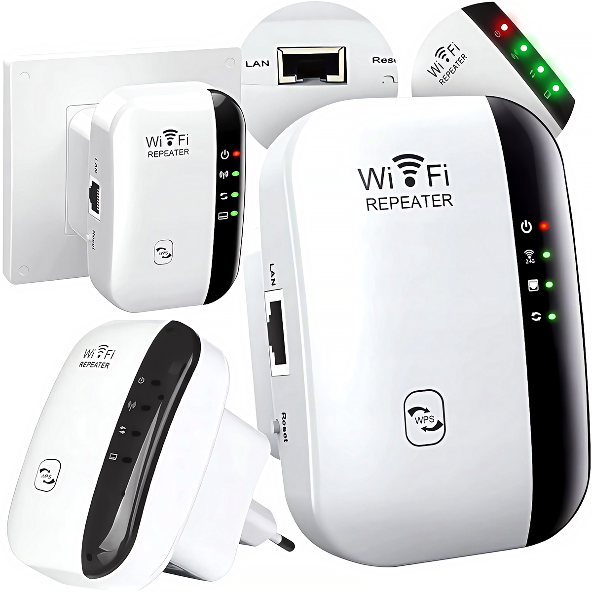 Wzmacniacz sygnału Wi-FI Mocny Repeater Access Point Router 300 Mb/s 2.4GHz