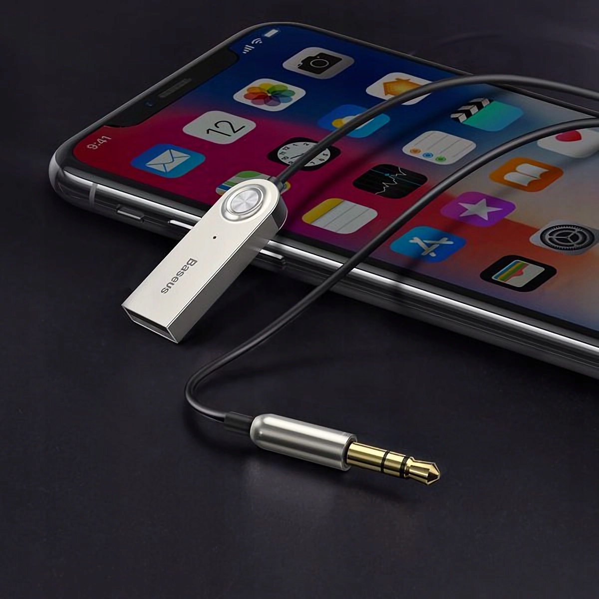 Baseus Transmiter Odbiornik Bluetooth Adapter AUX