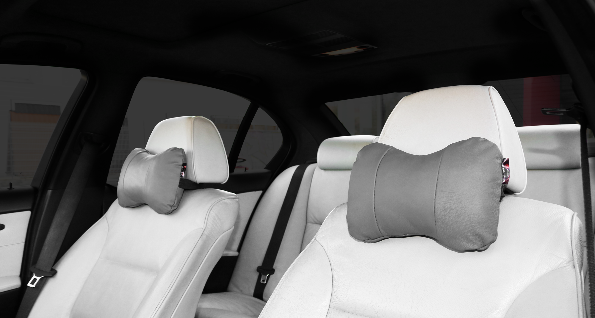 PODUSZKA NA ZAGŁÓWEK SZARA