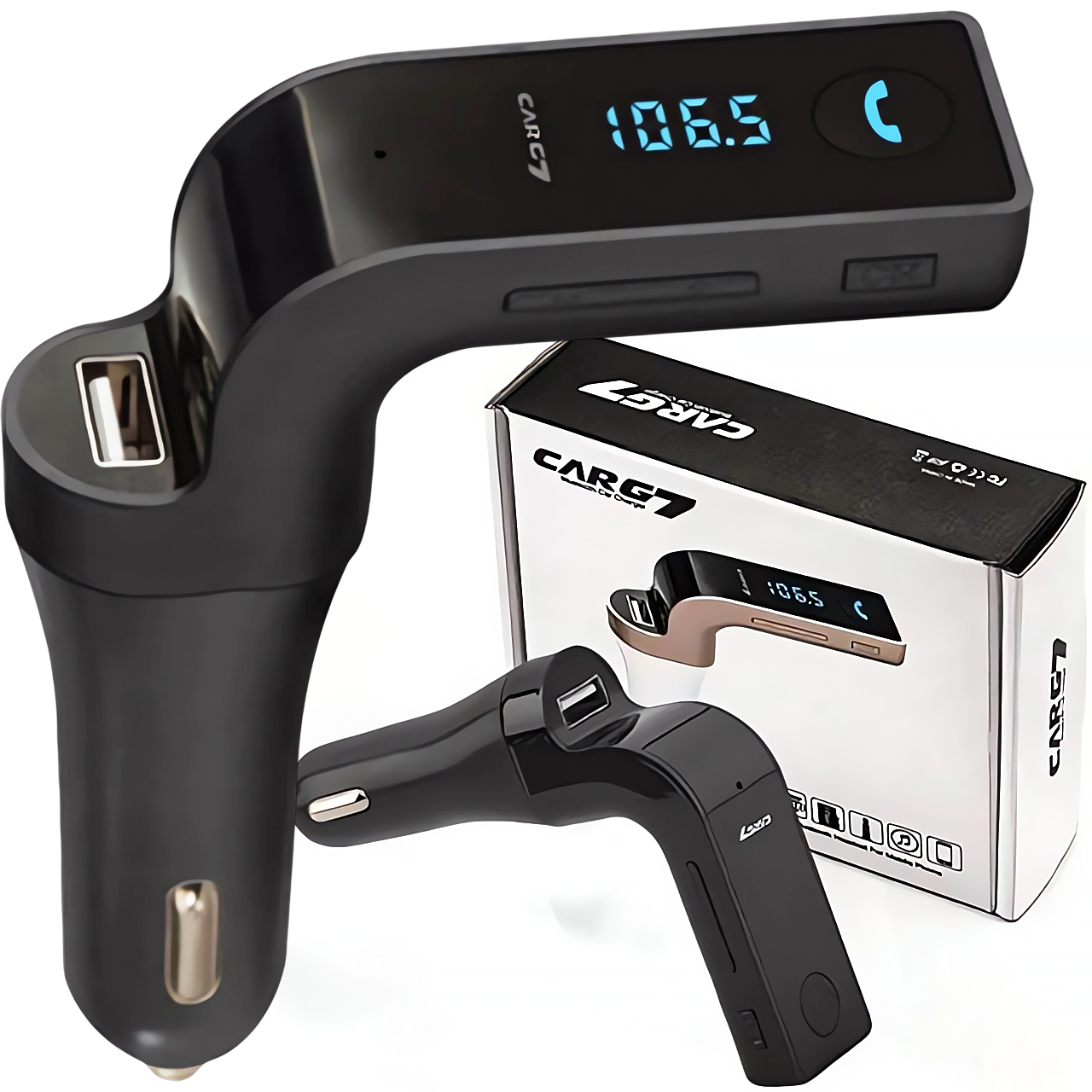 Transmiter FM Samochodowy USB MP3 Bluetooth Ładowark microSD LCD