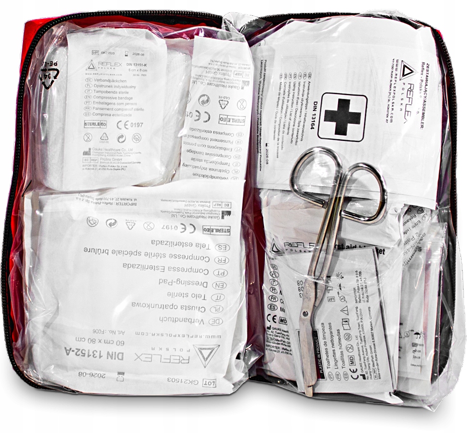 APTECZKA SAMOCHODOWA OGNIOCHRON DIN13164 PIERWSZEJ POMOCY DO BAGAŻNIKA