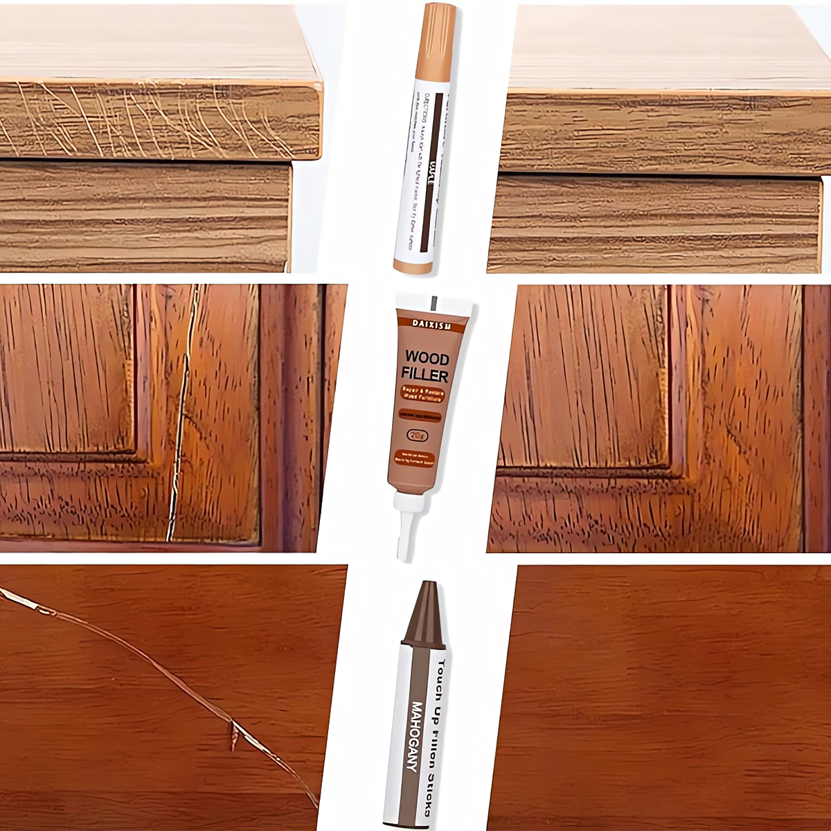 MEGA DUŻY ZESTAW NAPRAWCZY DO PANELI MEBLI NAPRAWY RYS DREWNA DRZWI OKIEN