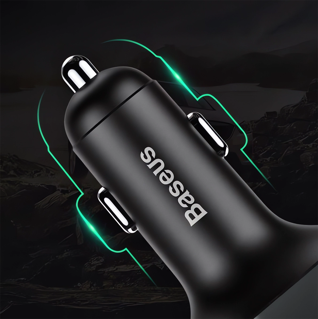 BASEUS TRANSMITER FM BLUETOOTH ŁADOWARKA SAMOCHODOWA MP3 2x USB SD/ TF 3.4A