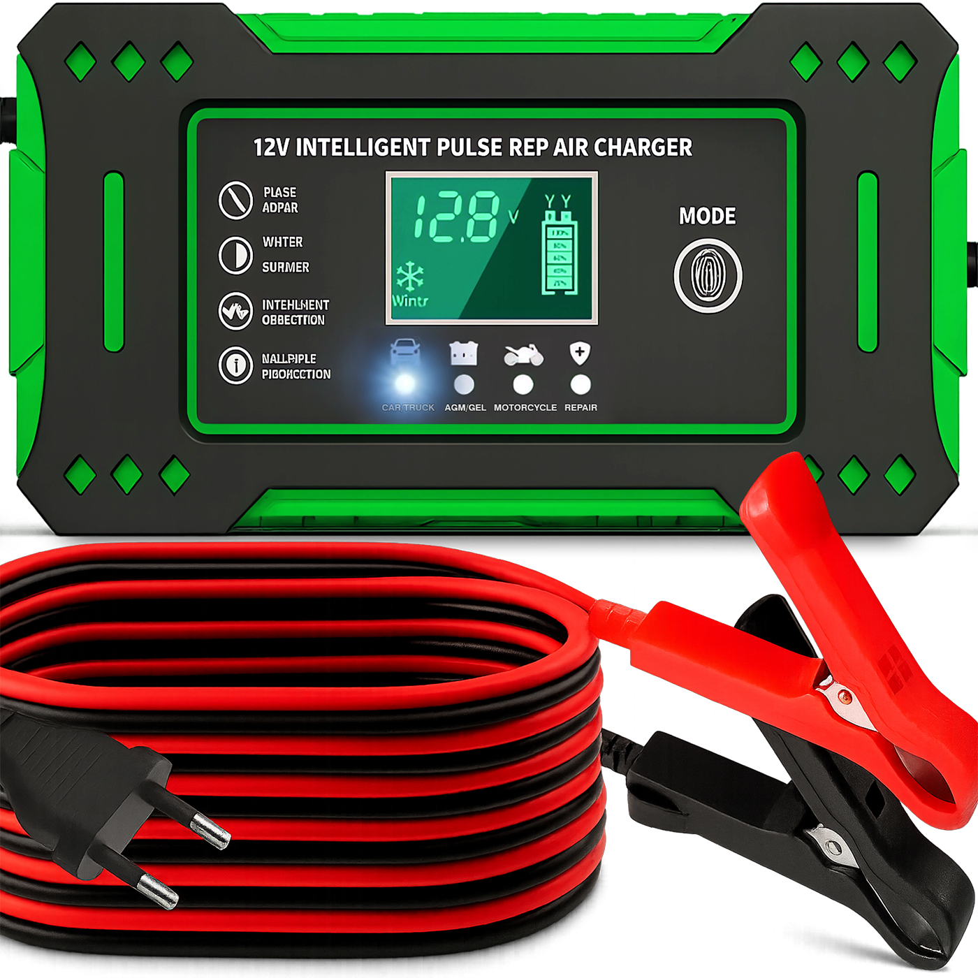Prostownik SAMOCHODOWY AUTOMATYCZNY Z FUNKCJĄ NAPRAWY AKUMULATORÓW 12V 24V