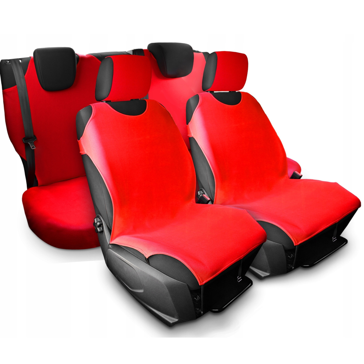 KOSZULKI POKROWCE SAMOCHODOWE TYŁ PRZÓD CZERWONE