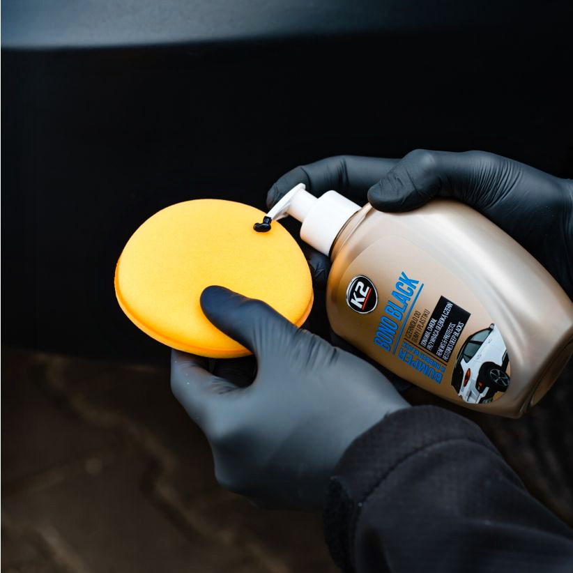 K2 Bono Czernidło Do Plastiku Opon Gumy Kokpitu + Aplikator Rękawiczki