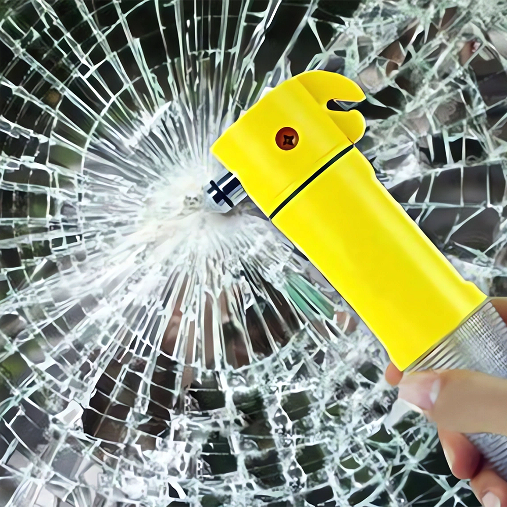 LATARKA ŻYCIA MŁOTEK BEZPIECZEŃSTWA 4W1 LED MAGNES NOŻYK DO PASÓW SURVIWAL