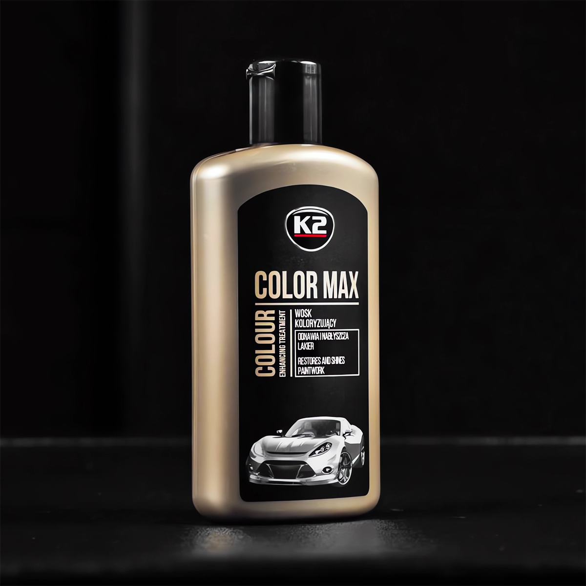 K2 COLOR MAX 250ML WOSK KOLORYZUJĄCY DO LAKIERU REGENERUJĄCY CZARNY