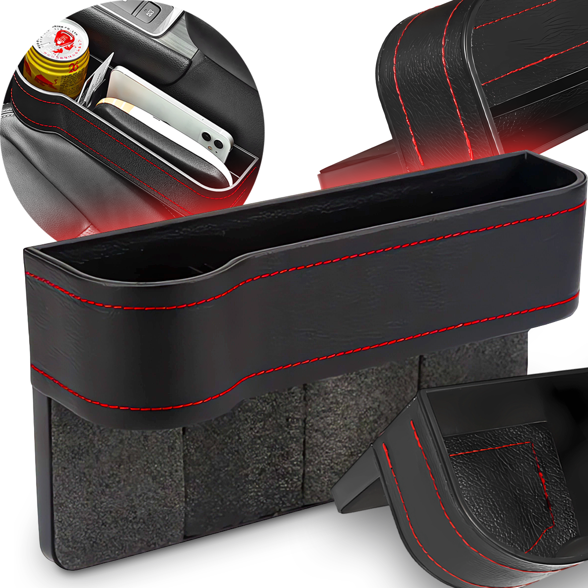 UCHWYT SAMOCHODOWY NA NAPOJE PICIE POMIĘDZY FOTELE ORGANIZER SCHOWEK