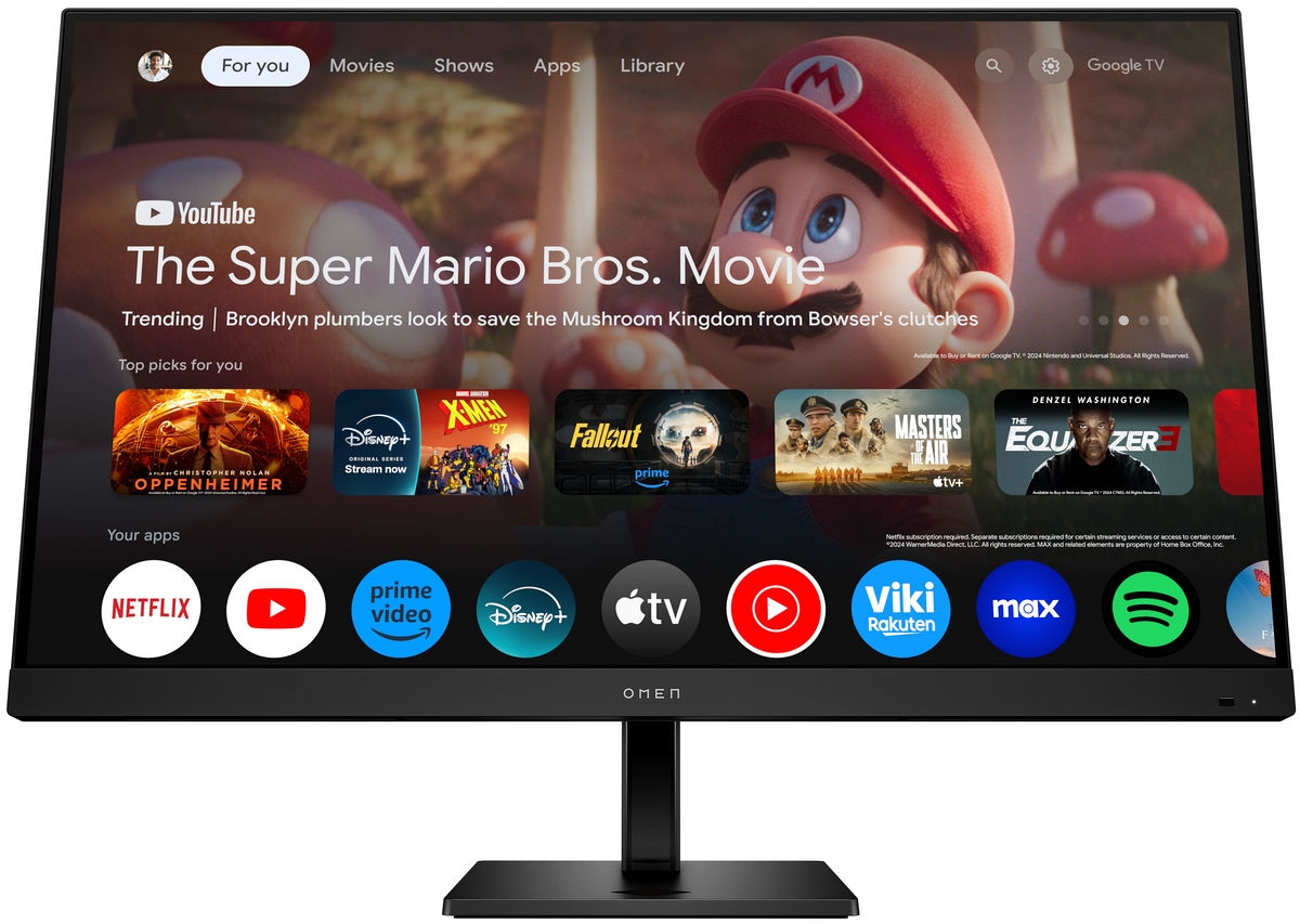 Monitor inteligentny HP OMEN 32x 4K Gaming UltraHD IPS 144Hz HDR 31.5 cali 3840x2160 Google TV HDMI DisplayPort USB-C 99Z68AS