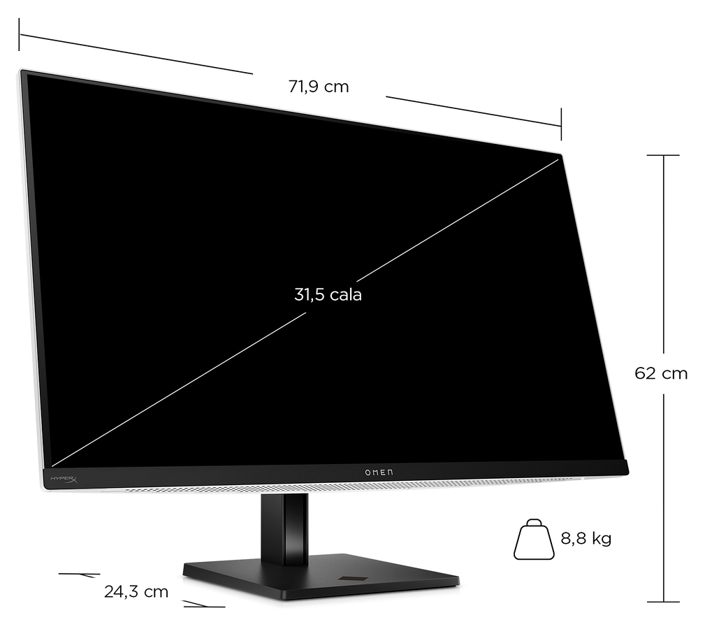 Monitor HP OMEN Transcend 32 4K Gaming UltraHD QD-OLED 240Hz HDR 31.5 cali 3840x2160 HDMI DisplayPort USB-C 9R181AA