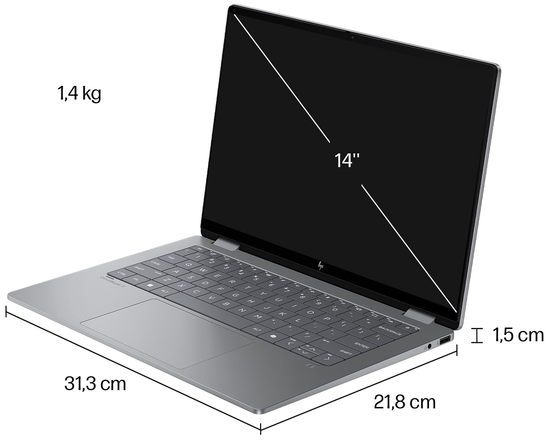 Dotykowy HP OmniBook X Flip 14 Next Gen AI 3K OLED 120Hz AMD Ryzen AI 7 350 8-rdzeni 16GB LPDDR5x 1TB SSD NVMe Win11 Active Pen