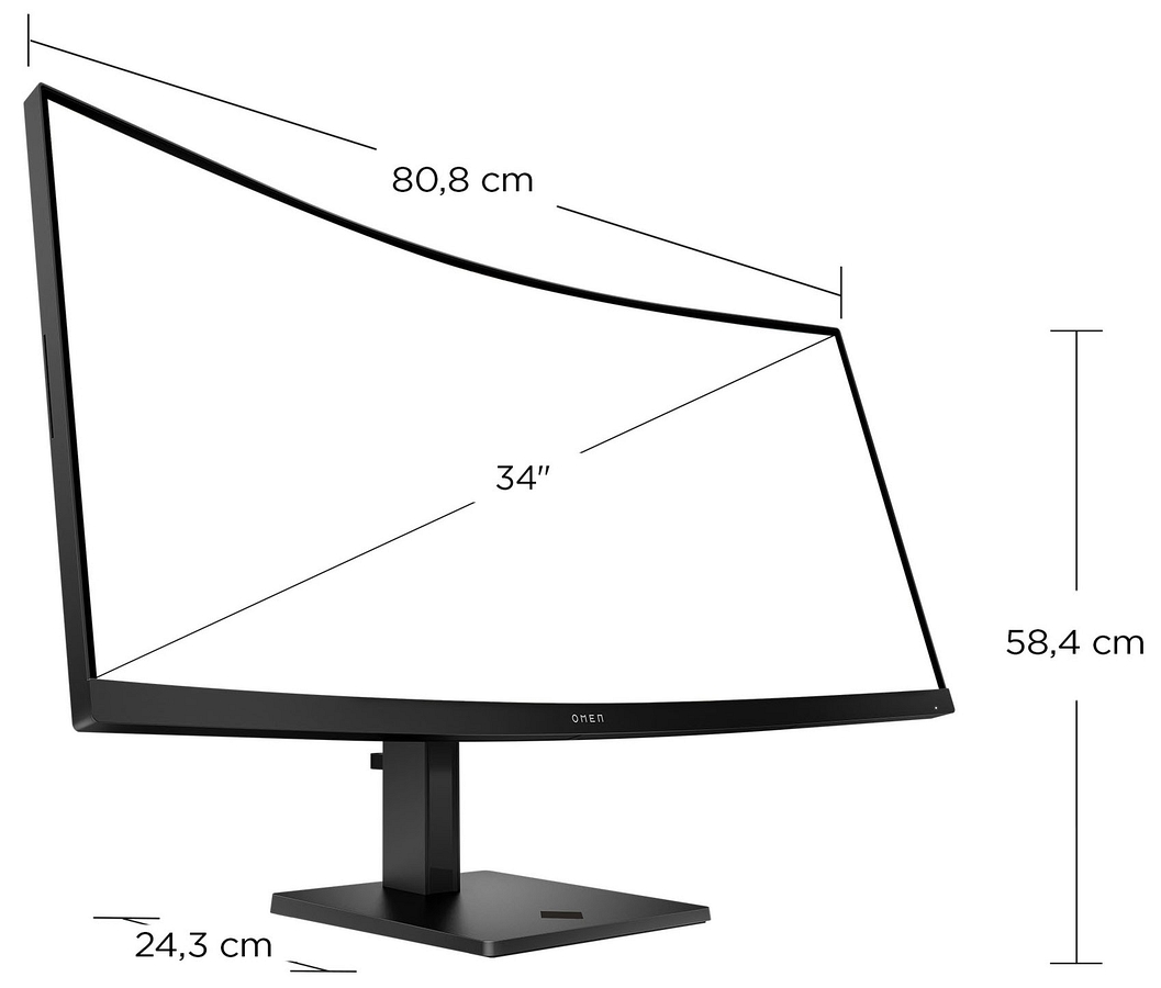 Monitor HP Omen 34c G2 Curved Gaming WQHD VA 180Hz HDR 400 34 cale 3440x1440 HDMI DisplayPort VESA AMD FreeSync