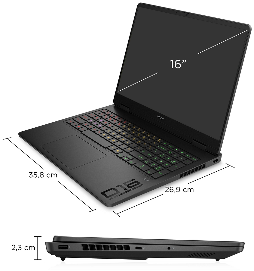 HP OMEN Gaming 16 2K IPS 165Hz Intel Core Ultra 7 255H 16-rdzeni 32GB DDR5 1TB SSD NVMe NVIDIA GeForce RTX 5070 8GB Windows 11