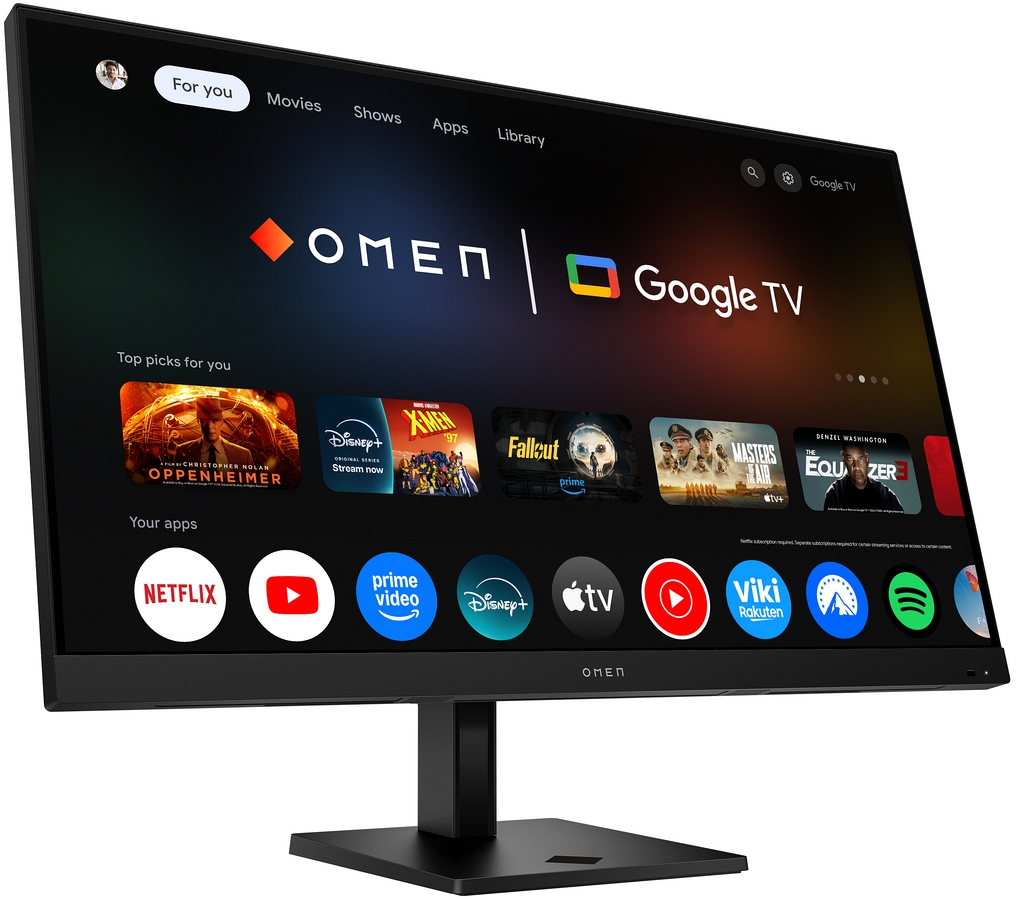 Monitor inteligentny HP OMEN 32x 4K Gaming UltraHD IPS 144Hz HDR 31.5 cali 3840x2160 Google TV HDMI DisplayPort USB-C 99Z68AS