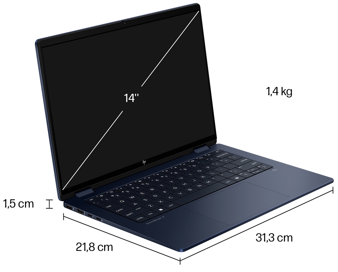Dotykowy HP OmniBook X Flip 14 Next Gen AI 3K OLED 120Hz Intel Core Ultra 7 256V 16GB LPDDR5x 1TB SSD NVMe Win11 Active Pen