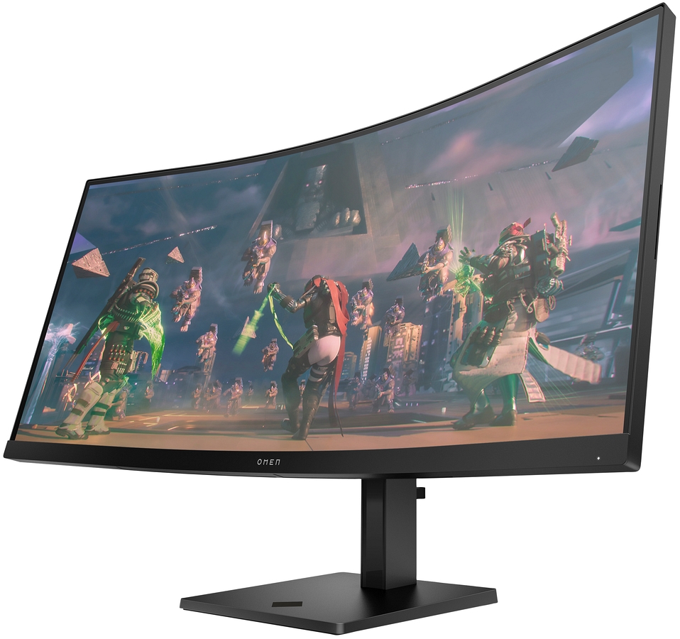 Monitor HP Omen 34c Curved Gaming WQHD VA 165Hz HDR 400 34 cale 3440x1440 HDMI DisplayPort VESA AMD FreeSync