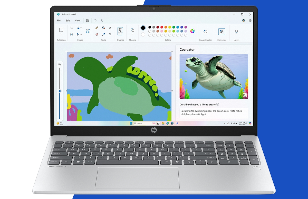 HP OmniBook 3 NGAI 15 FullHD AMD Ryzen AI 7 350 8-rdzeni 16GB DDR5 512GB SSD NVMe Windows 11