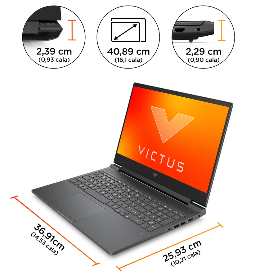 HP Victus Gaming 16 FHD IPS 144Hz Intel Core i7-13620H 10-rdzeni 16GB DDR5 512GB SSD NVMe NVIDIA GeForce RTX 4070 8GB Windows 11