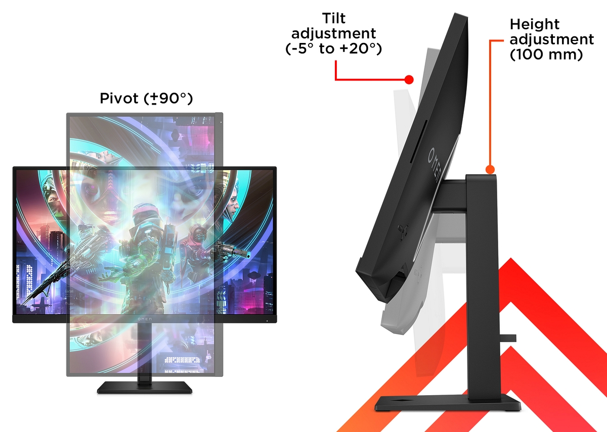 Monitor HP Omen 27qs QHD IPS 240Hz 27 cali 2560x1440 HDMI DisplayPort pivot wbudowane głośniki 780J4AS