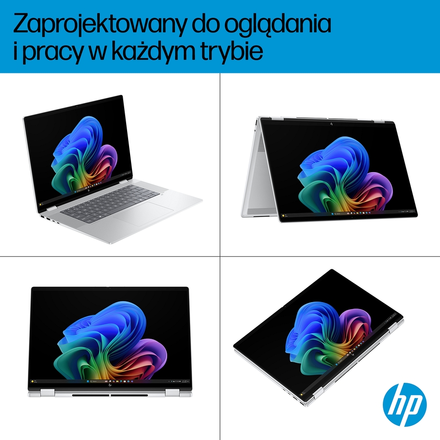 Dotykowy HP OmniBook X Flip 16 Next Gen AI 2K IPS Intel Core Ultra 5 226V 8-rdzeni 16GB LPDDR5x 512GB SSD NVMe Windows 11 Pen