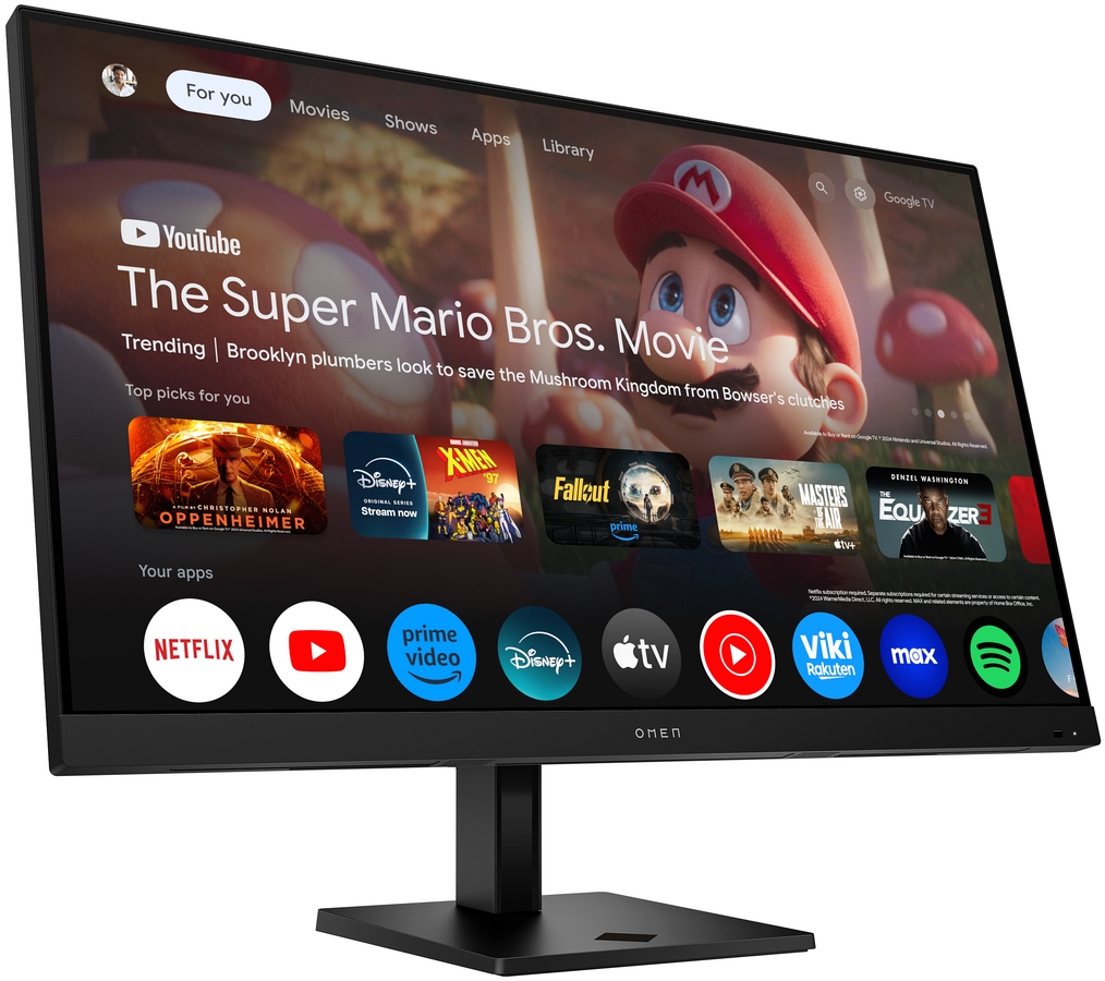 Monitor inteligentny HP OMEN 32x 4K Gaming UltraHD IPS 144Hz HDR 31.5 cali 3840x2160 Google TV HDMI DisplayPort USB-C 99Z68AS