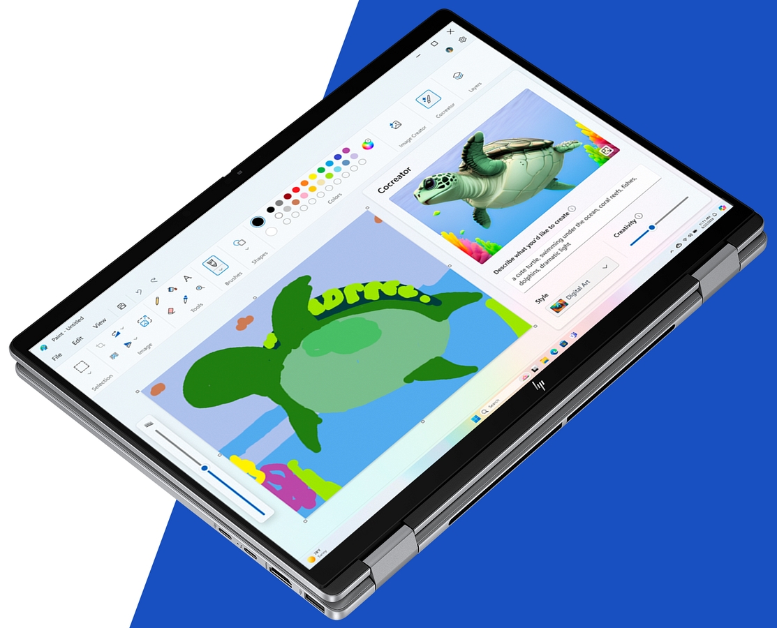 Dotykowy HP OmniBook X Flip 14 Next Gen AI 2K IPS AMD Ryzen AI 5 340 6-rdzeni 16GB LPDDR5x 512GB SSD NVMe Win11 Active Pen