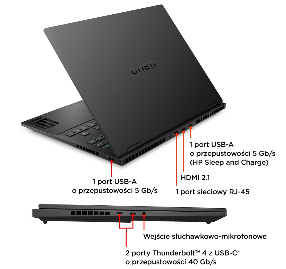 HP OMEN Transcend 16 WQXGA IPS 240Hz i7-14700HX 20-rdzeni 32GB DDR5 1TB SSD NVIDIA GeForce RTX 4070 8GB Win11 + HyperX Cloud II