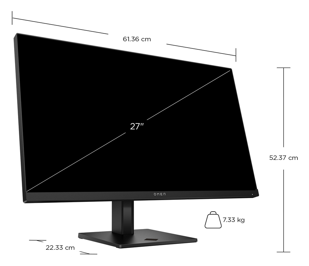 Monitor HP Omen 27q G2 QHD IPS 180Hz 27 cali 2560x1440 HDMI DisplayPort pivot AV4H6AS