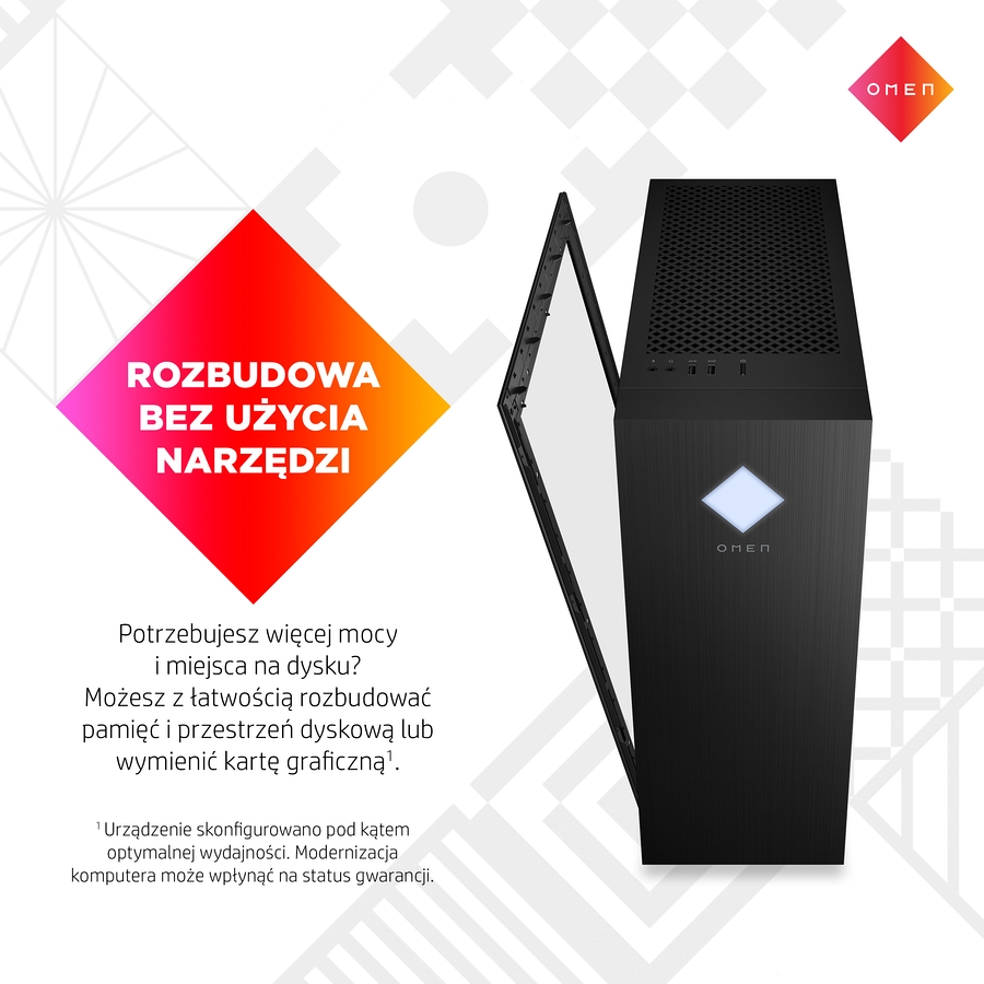 HP OMEN 25L GT15 Gaming PC Intel Core i7-14700F 20-rdzeni 32GB DDR5 1TB SSD NVMe NVIDIA GeForce RTX 4070 Ti Super 16GB Win11