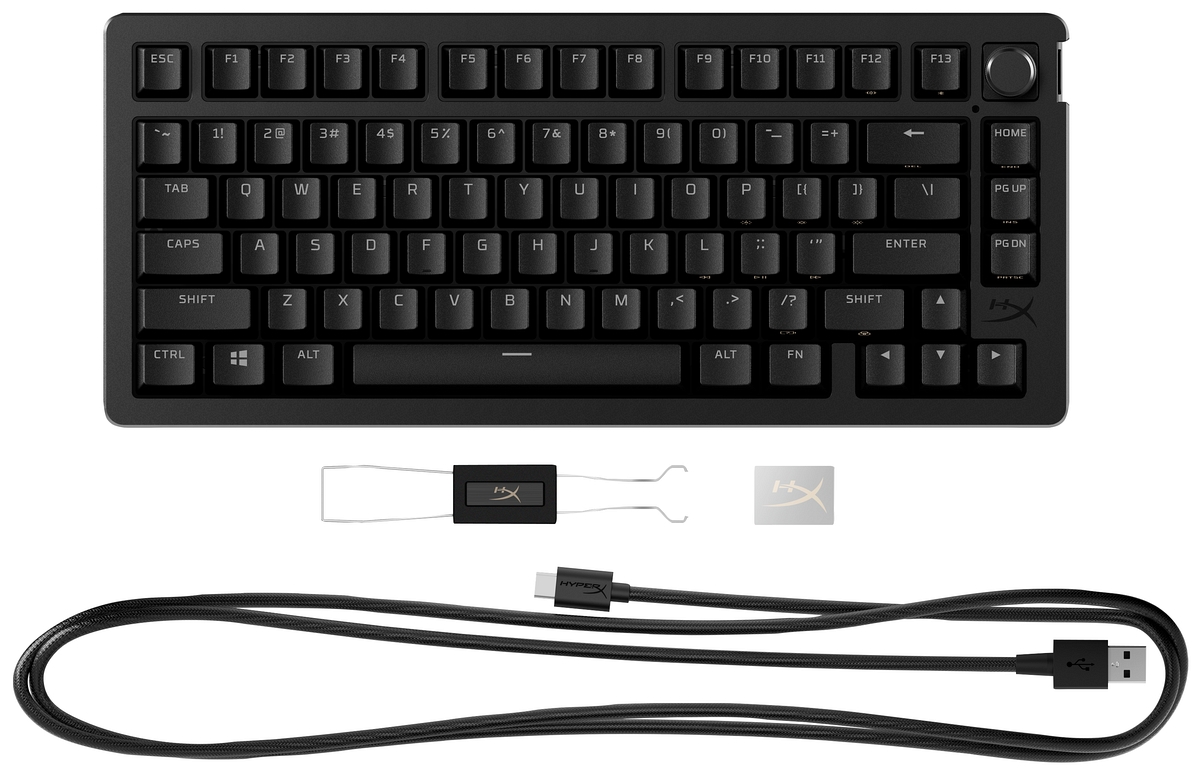 Klawiatura bezprzewodowa HyperX Alloy Rise 75 Wireless RGB anty-ghosting 3w1 Bluetooth/USB/2.4GHz 91Y91AA, układ QWERTY US/PL