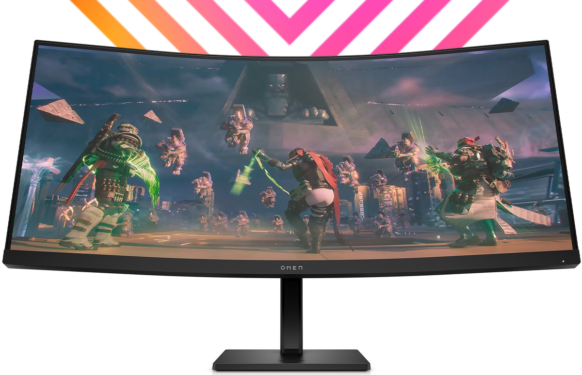 Monitor HP Omen 34c Curved Gaming WQHD VA 165Hz HDR 400 34 cale 3440x1440 HDMI DisplayPort VESA AMD FreeSync